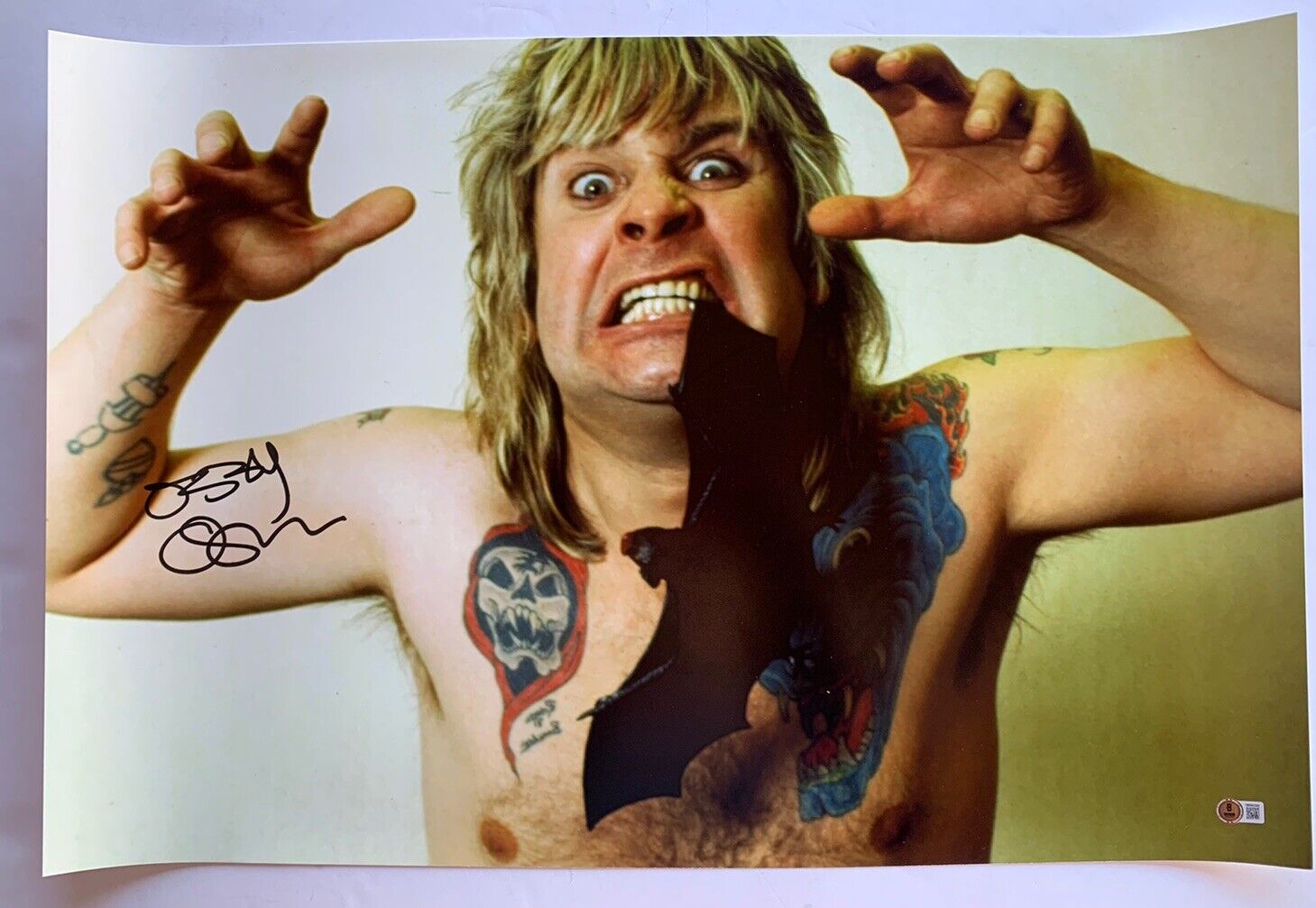 Ozzy Osbourne Black Sabbath MUSEUM PIECE Signed 20x30 Photo Beckett Witnessed #9