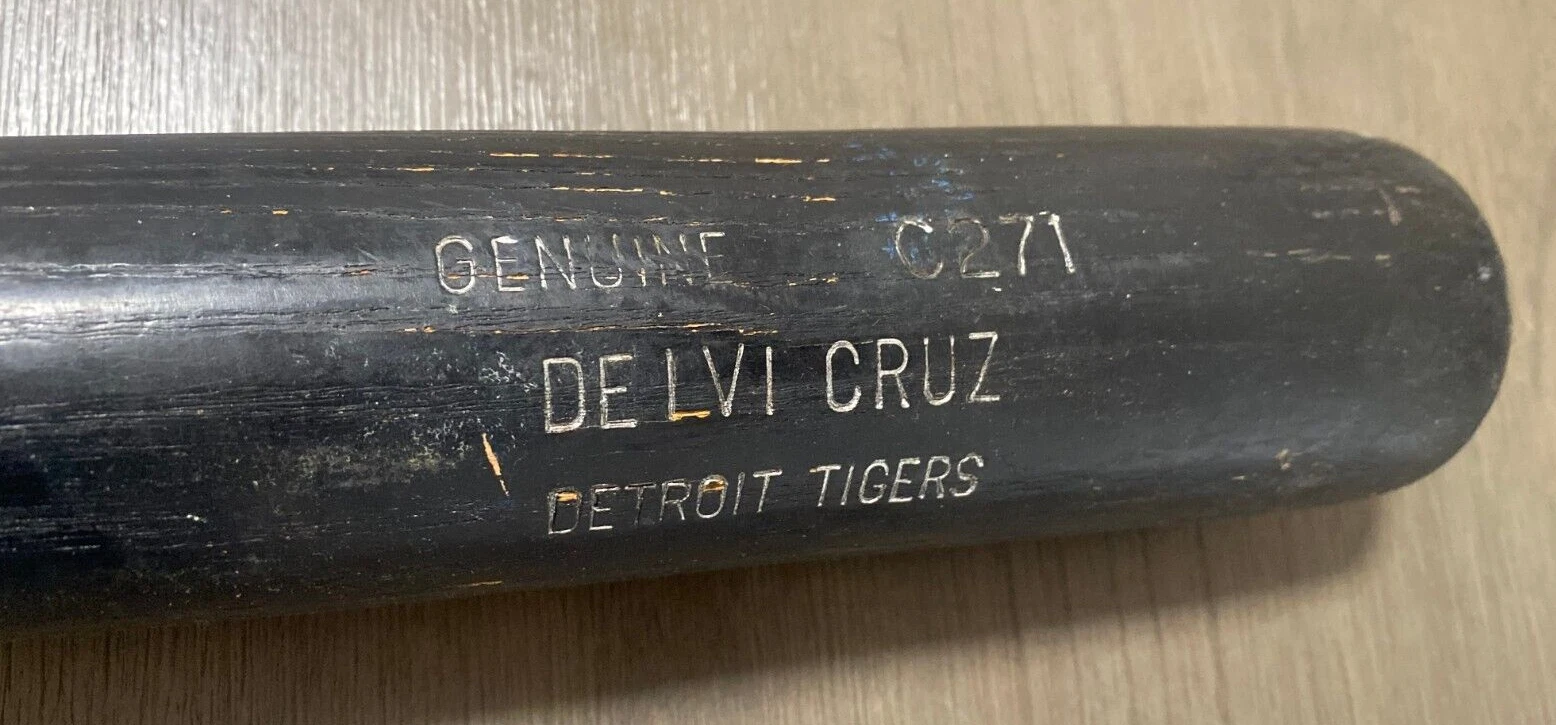 DEIGI CRUZ DETROIT TIGERS GAME USED LV SLUGGER BASEBALL BAT RARE