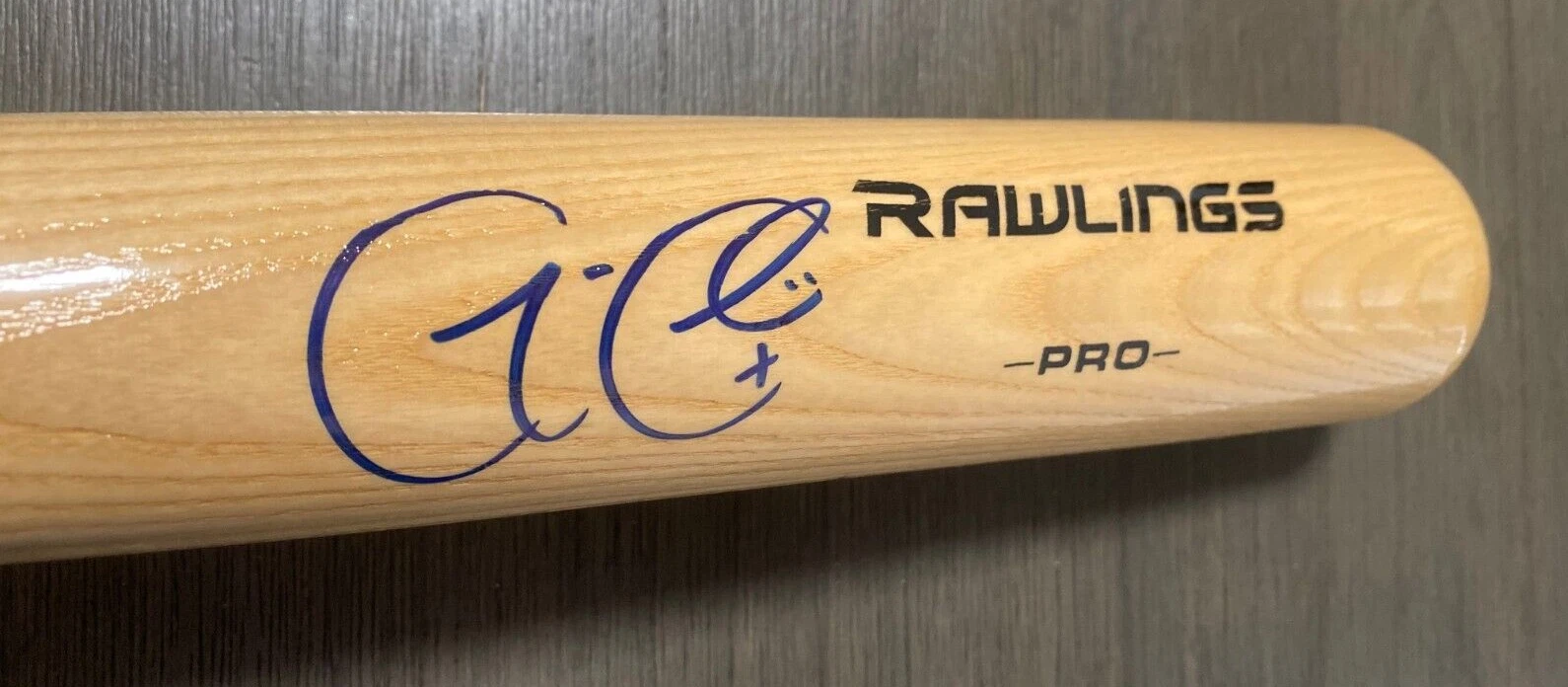 GAVIN CECCHINI NEW YORK METS SIGNED AUTOGRAPHED RAWLINGS BLONDE BAT W/COA