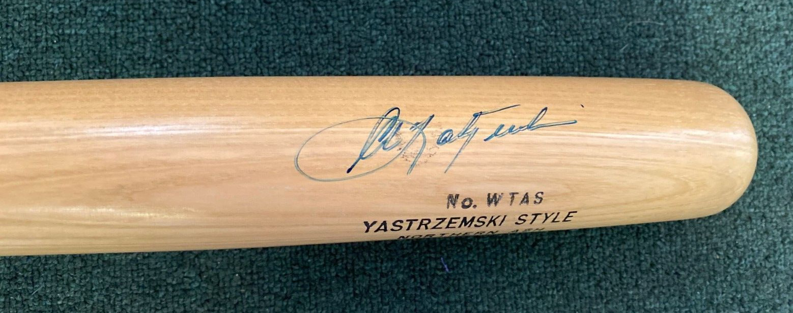 CAL YASTRZEMSKI BOSTON RED SOX SIGNED AUTOGRAPHED HANNA BATRITE BAT BECKETT BAS