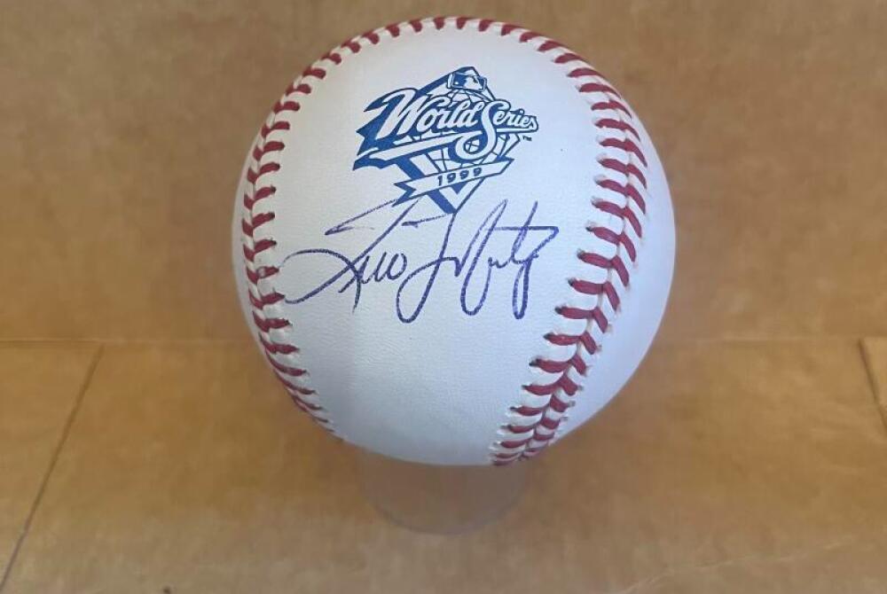 TINO MARTINEZ SIGNED AUTOGRAPHED 1999 WS BASEBALL BECKETT AUTH