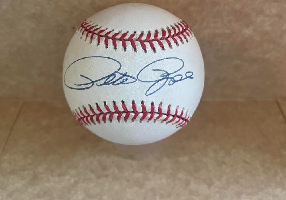 PETE ROSE REDS/PHLLIES/EXPOS SIGNED AUTO N.L. BASEBALL W/ COA