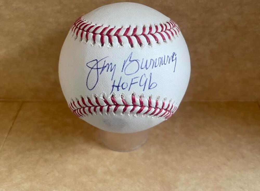 JIM BUNNONG PHILLIES HOF 96 SIGNED AUTOGRAPHED M.L. BASEBALL BECKETT AUTH