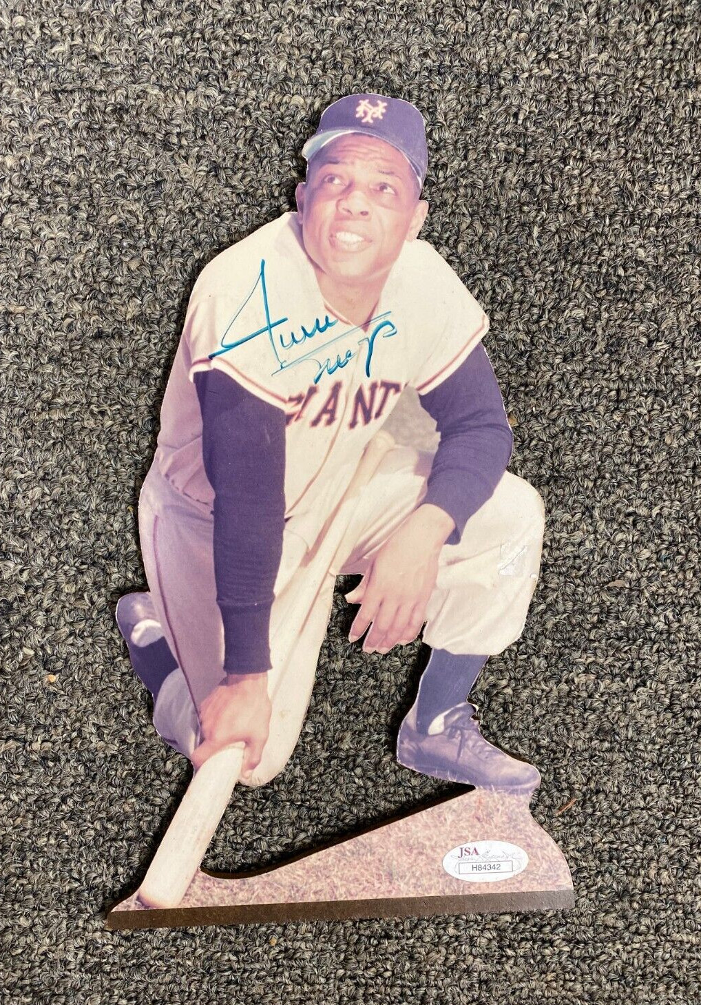 WILLIE MAYS NEW YORK GIANTS HOF LEGEND SIGNED AUTOGRAPHED DISPLAY JSA COA * COLLECTIBLE MEMORABILIA