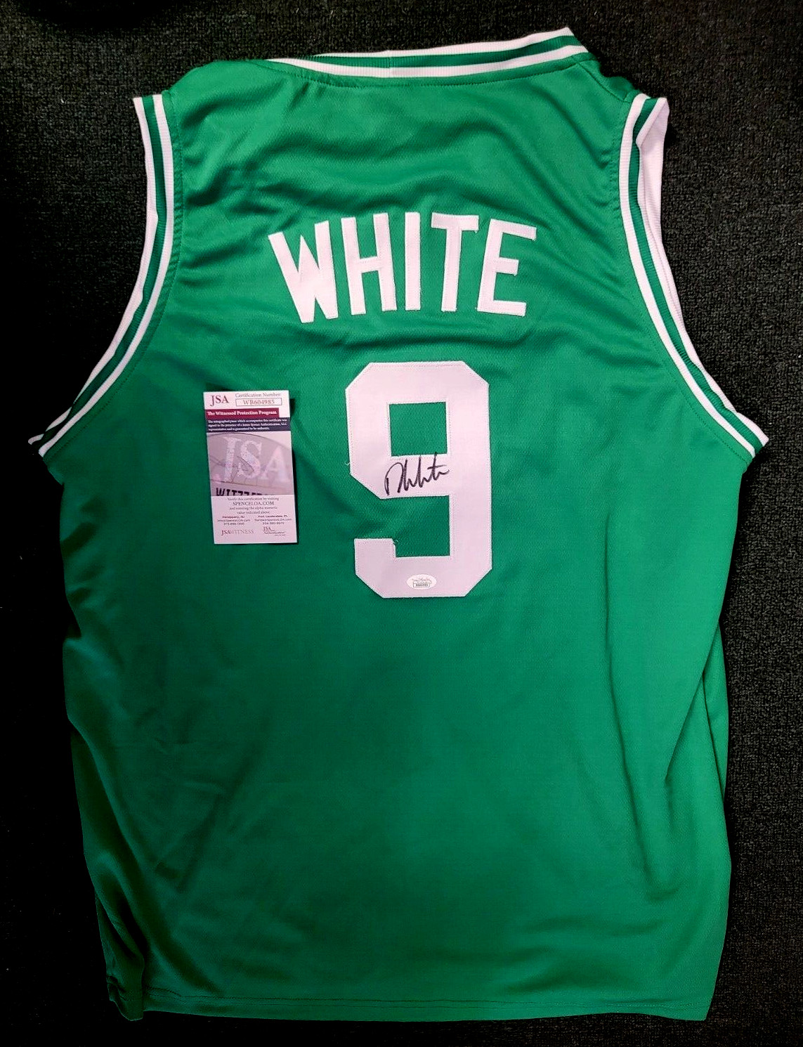 DERRICK WHITE #9 BOSTON CELTICS SIGNED AUTOGRAPH CUSTOM JERSEY SZ XL JSA AUTH