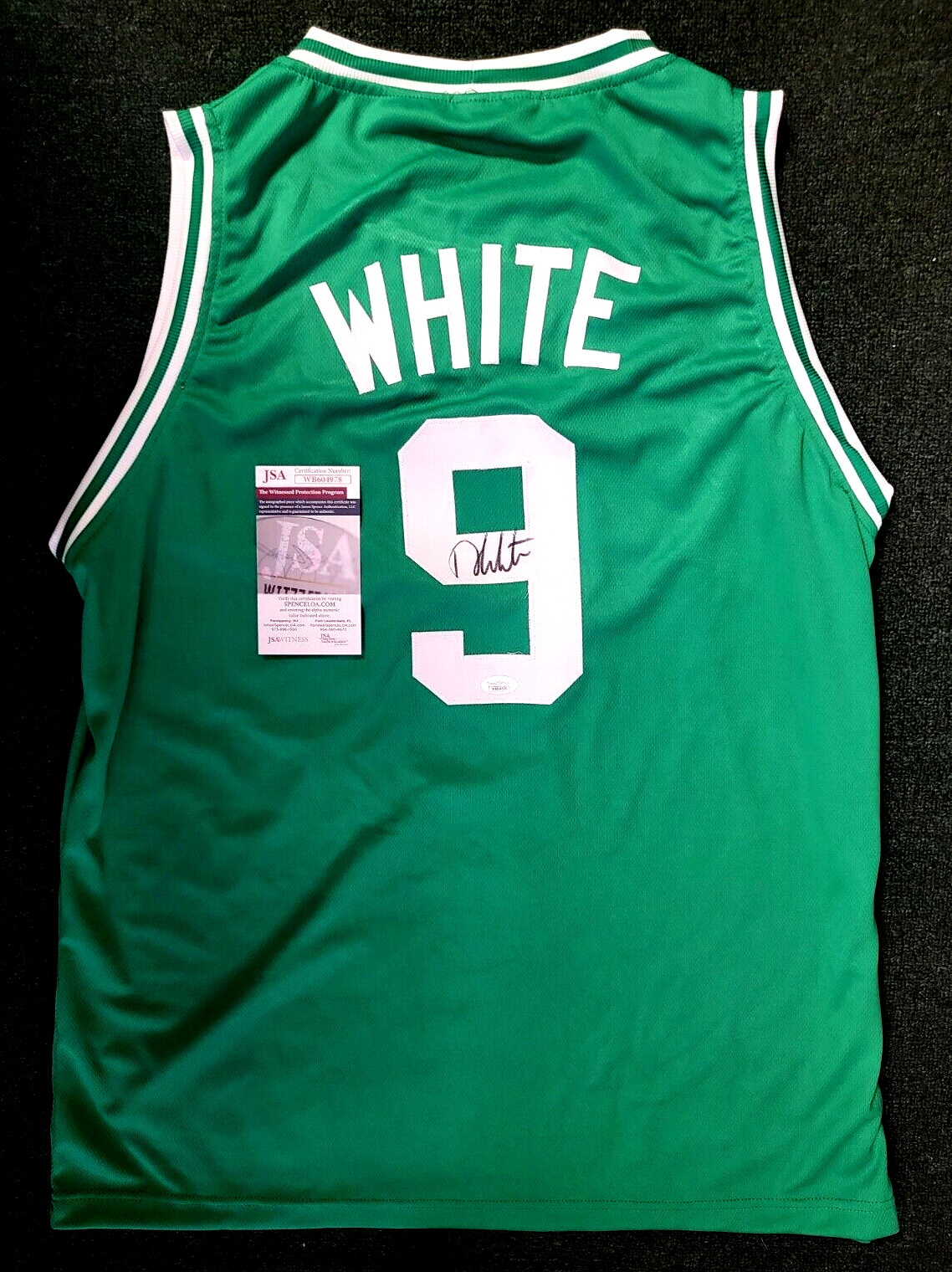 DERRICK WHITE #9 BOSTON CELTICS SIGNED AUTOGRAPH CUSTOM JERSEY SZ XL JSA AUTH *