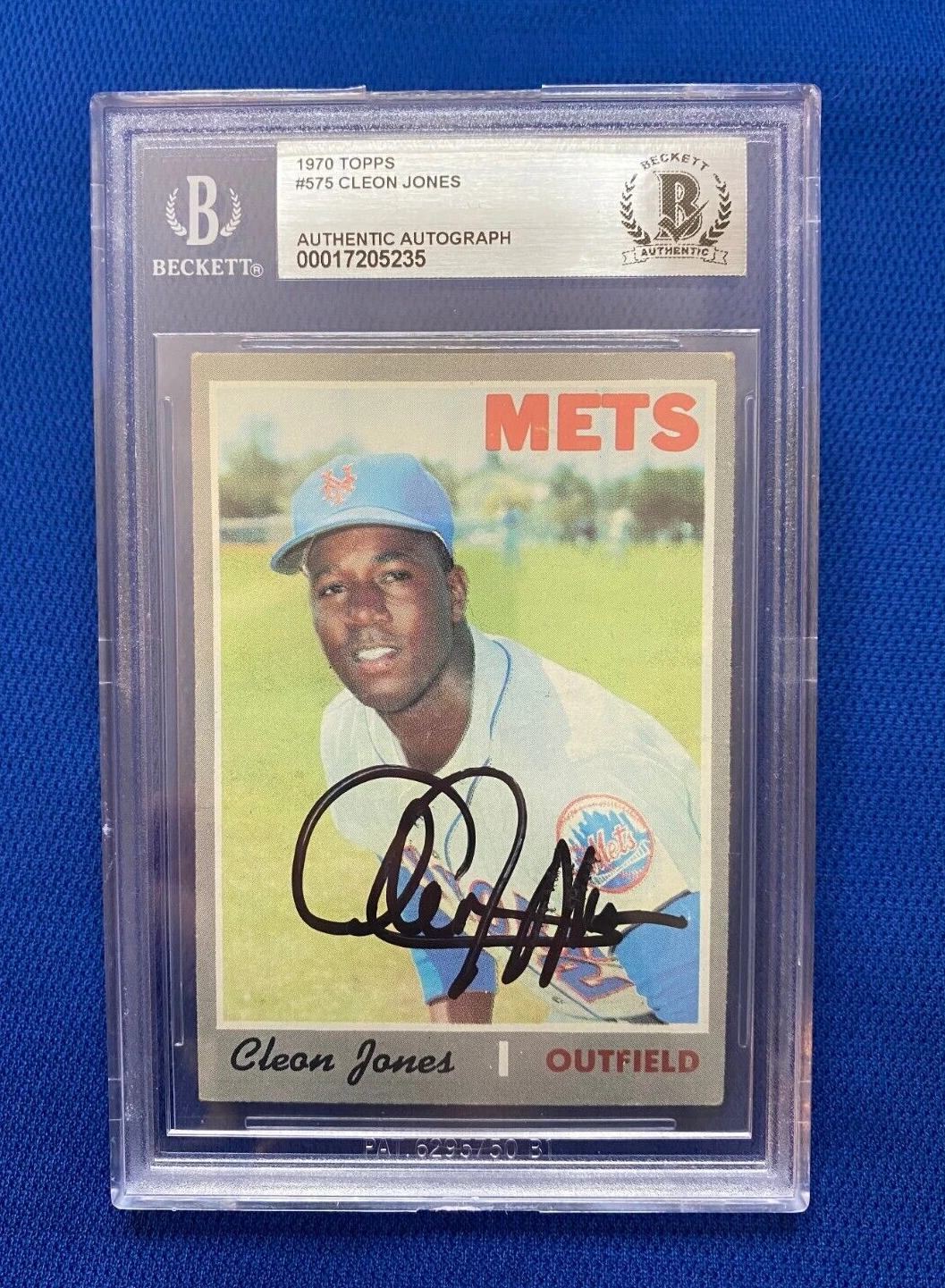 1970 TOPPS CLEON JONES NEW YORK METS SIGNED AUTOGRAPHED CARD #575 BECKETT