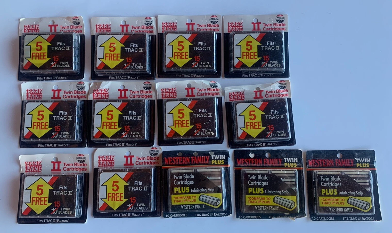 13 Packs Twin II Razor 180 Blades Compatible W/ Gillette Trac II Razors  B9