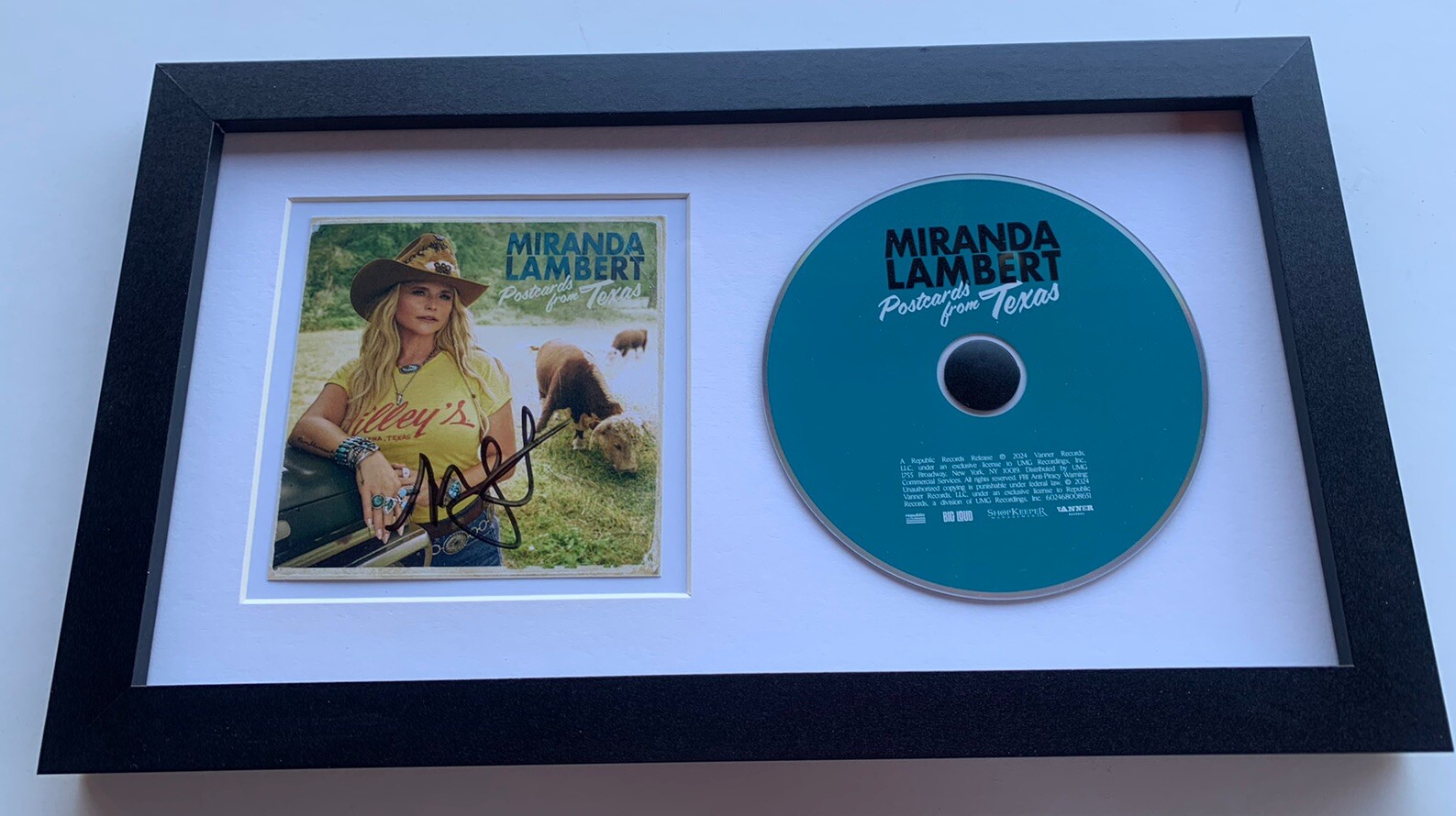 Miranda Lambert Postcards Signed Autographed Framed CD Display BAS Certified