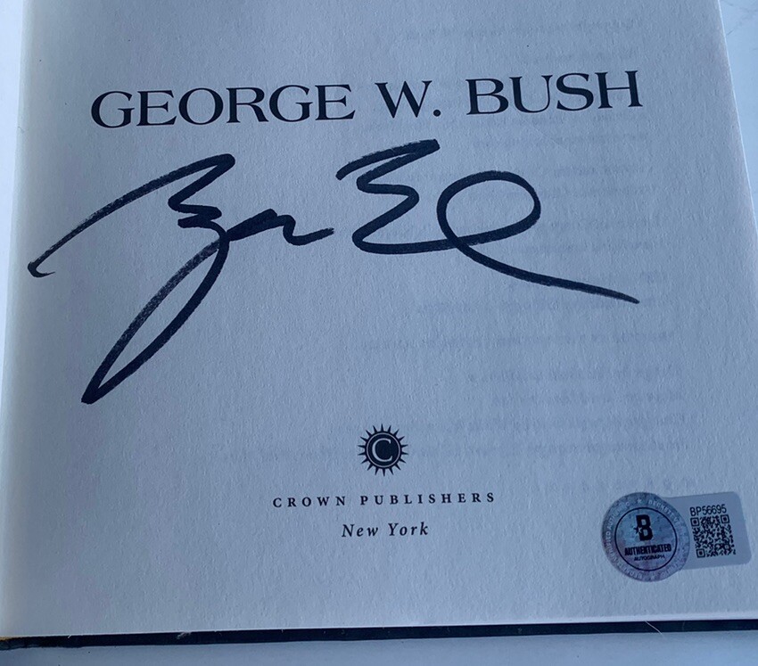 president George W Bush Signed Autographed Decision Point Book Beckett Certified