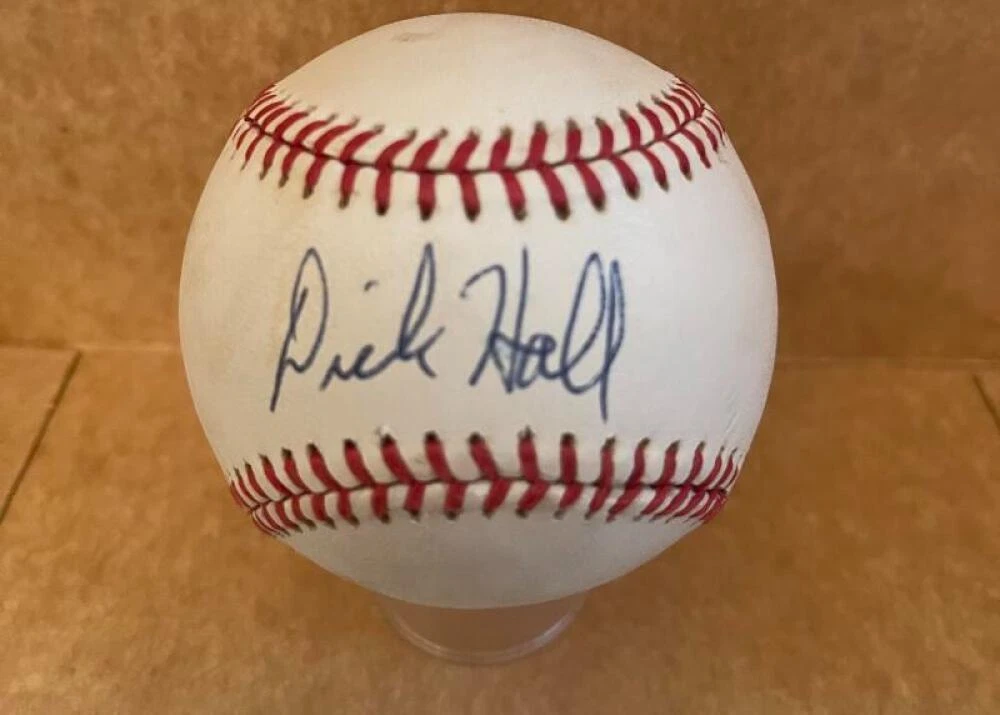 DICK HALL PHILLIES/ORIOLES SIGNED AUTOGRAPHED N.L. BASEBALL JSA AUTH