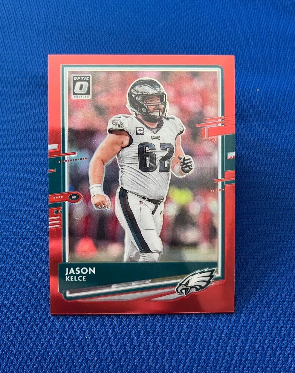 2020 DONRUSS OPTIC JASON KELCE PHILADELPHIA EAGLES RED PRIZM /99 #81
