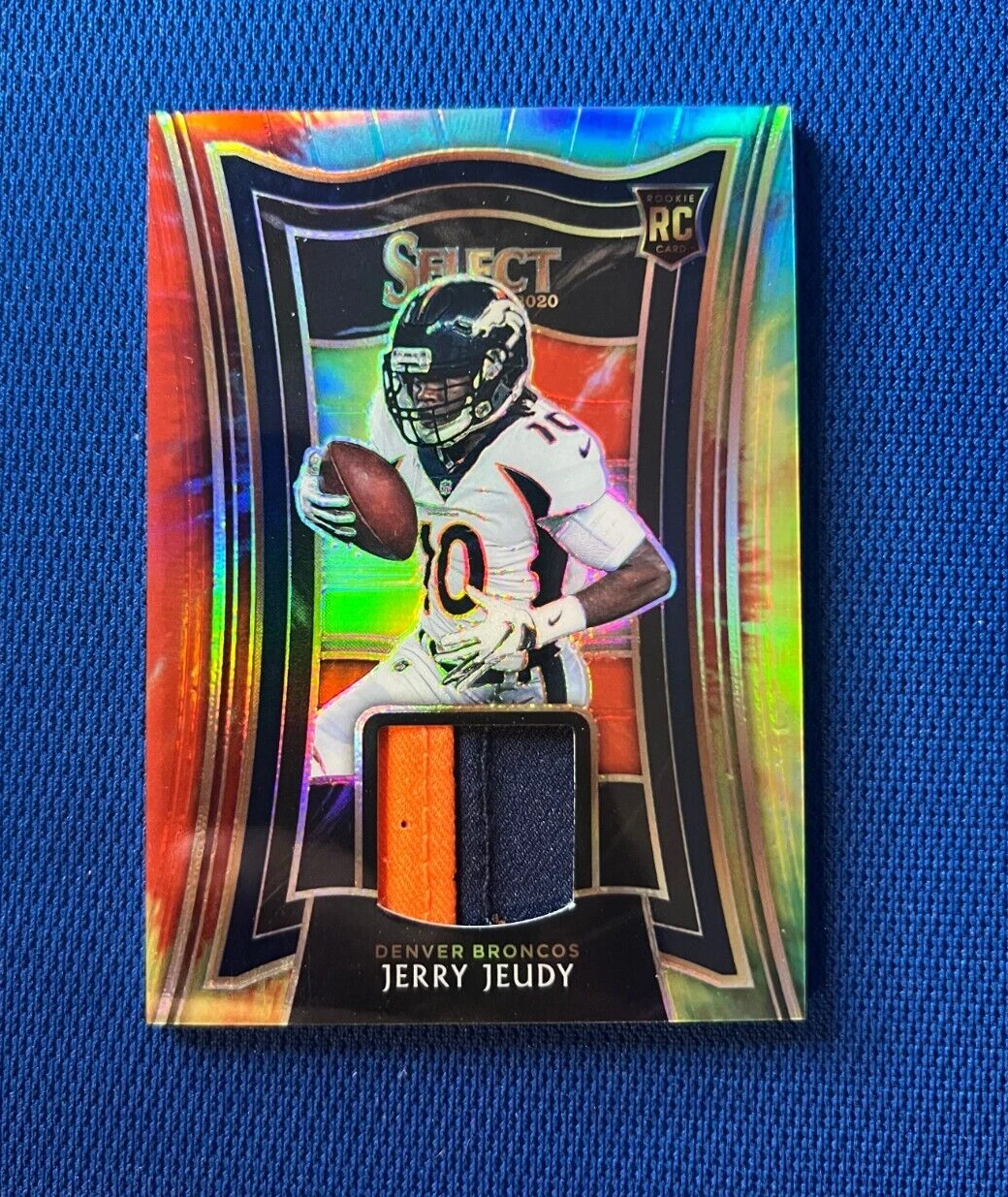 2020 SELECT JERRY JEUDY TRIPLE PATCH RC ROOKIE TIE-DYE PRIZM CARD /25 #RS-JJE