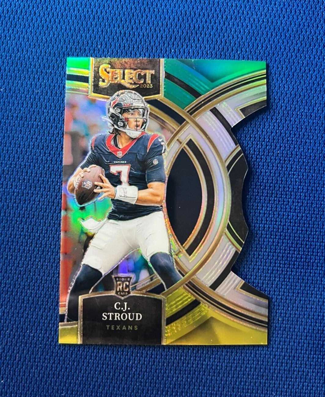 2023 SELECT C.J. STROUD TEXANS GREEN YELLOW DIE-CUT RC ROOKIE PREMIER #183