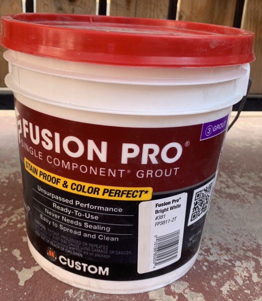 Custom CBP Fusion Pro Single Component Stain Proof Grout Bright White 1 Gallon