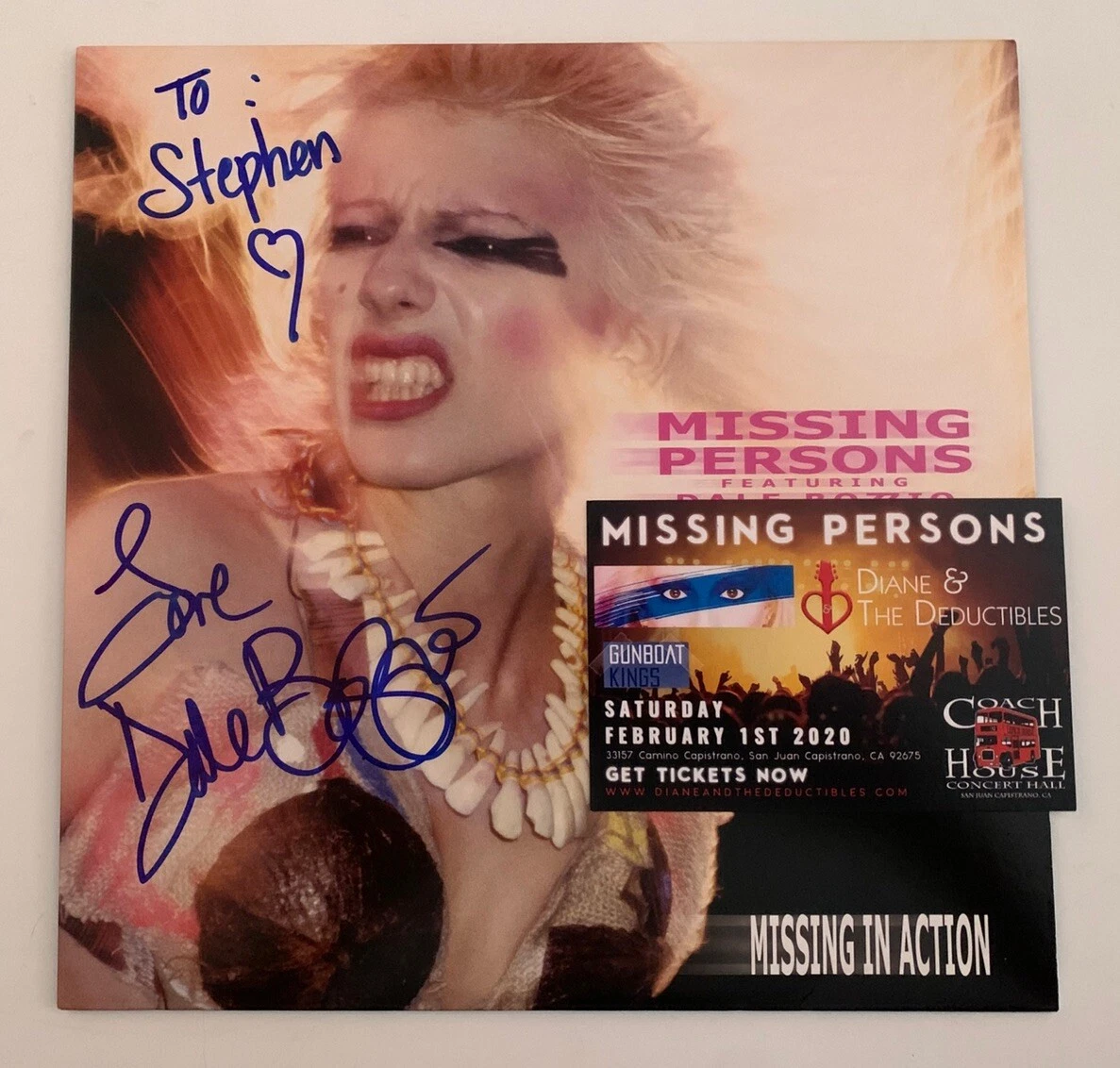 Missing Persons Dale Bozzio Autographed Signed LP Album Beckett Guaranteed