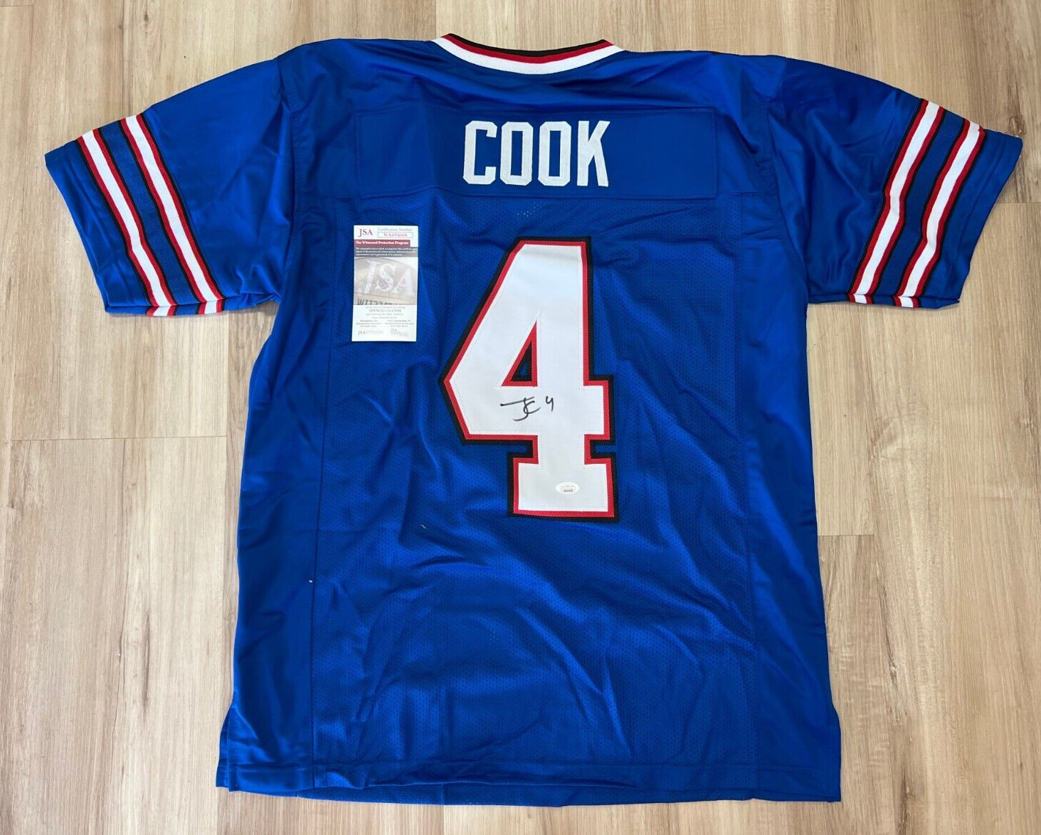 JAMES COOK BUFFALO BILLS SIGNED AUTOGRAPHED CUSTOM JERSEY SZ XL JSA COA