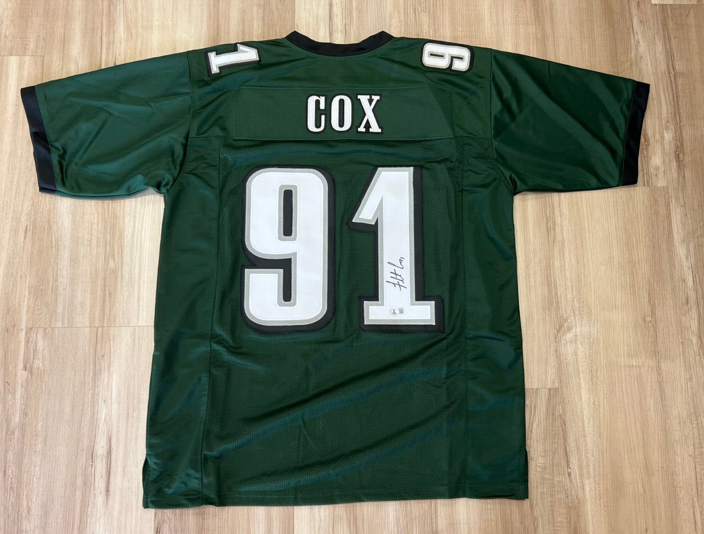 FLETCHER COX #91 EAGLES SIGNED AUTOGRAPHED CUSTOM JERSEY SZ XL JSA COA
