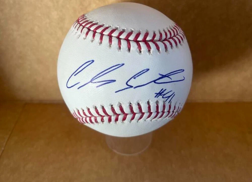 CARLOS SANTANA CLEVELAND GUARDIANS SIGNED AUTO M.L. BASEBALL BECKETT AUTH