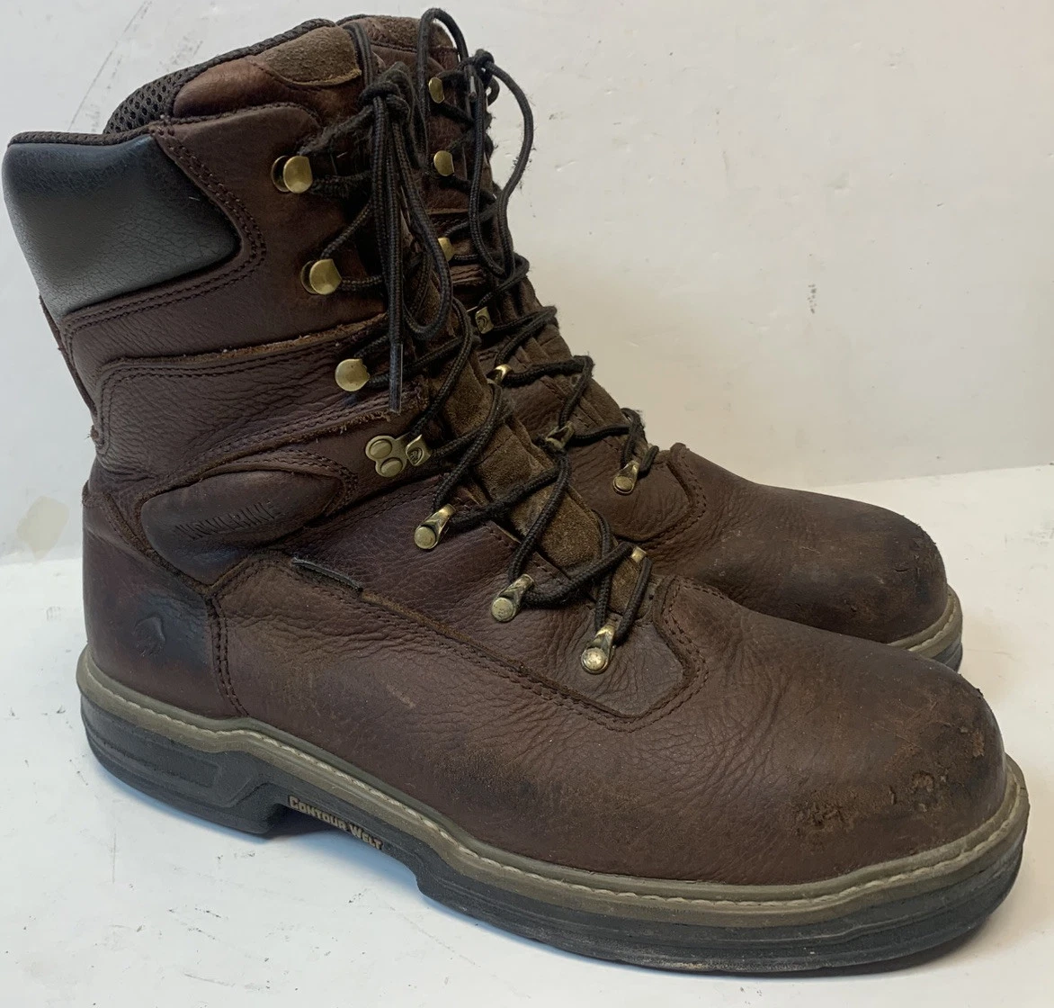 Wolverine W04822 Boots 13EW Multi Shox Slip Resistant Steel Toe Brown Leather