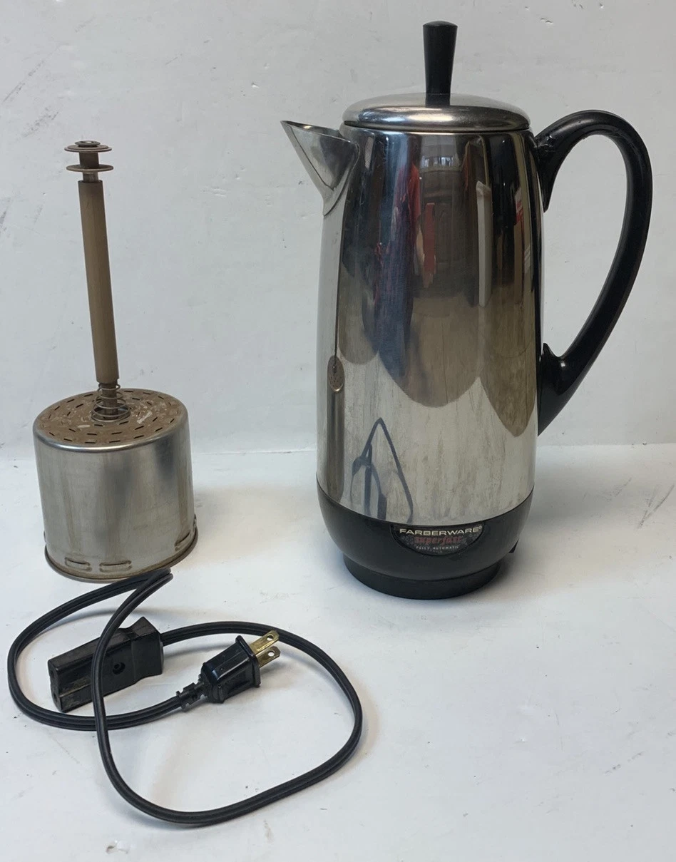 VINTAGE FABERWARE SUPERFAST AUTOMATIC COFFEE PERCOLATOR 12 CUP TESTED COLLECTIBLE MEMORABILIA
