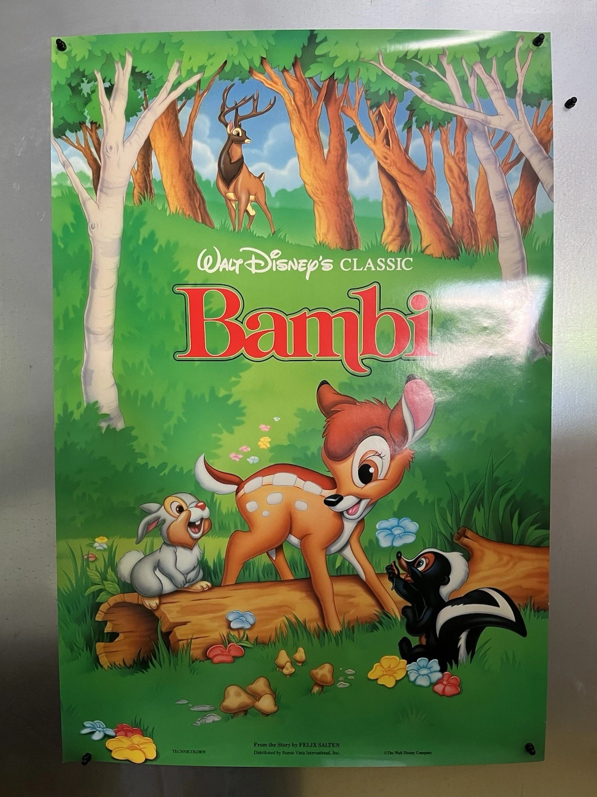 BAMBI ORIGINAL UK ONE SHEET MOVIE FILM CINEMA POSTER DISNEY RERELEASE COLLECTIBLE MEMORABILIA