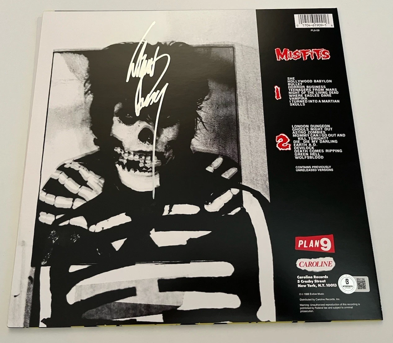 Glenn Danzig Misfits Autographed Signed LP Beckett Certified