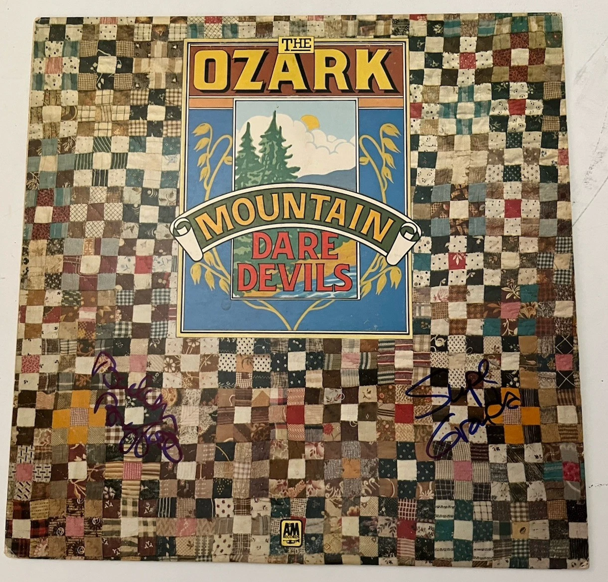 Ozark Mountain Daredevils Signed LP BAS Guaranteed Supe & Buddy Quilt #2