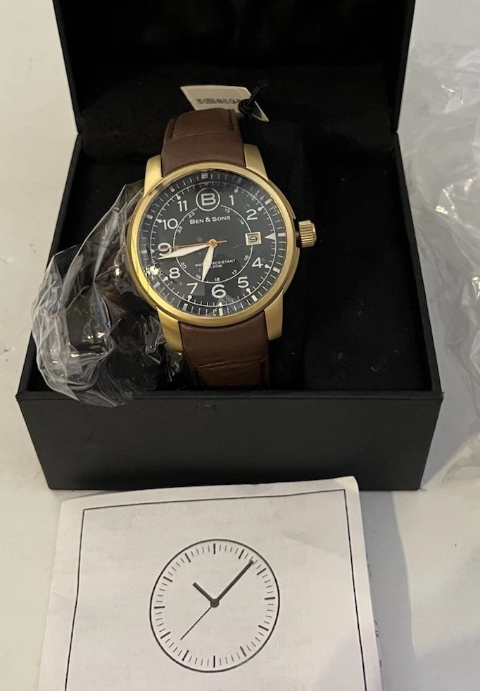 Ben & Sons 10006 Stainless  Quartz Chronograph Men's Watch NEW IN BOX W TAG B1