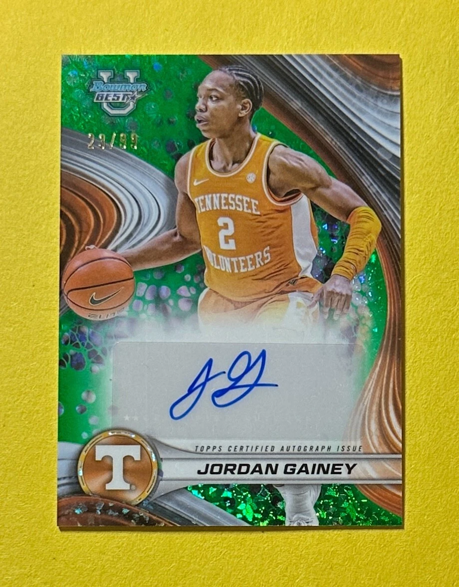 2024-25 BOWMAN'S BEST JORDAN GAINEY AUTOGRAPH GREEN /99 #B24-JG TENNESSEE
