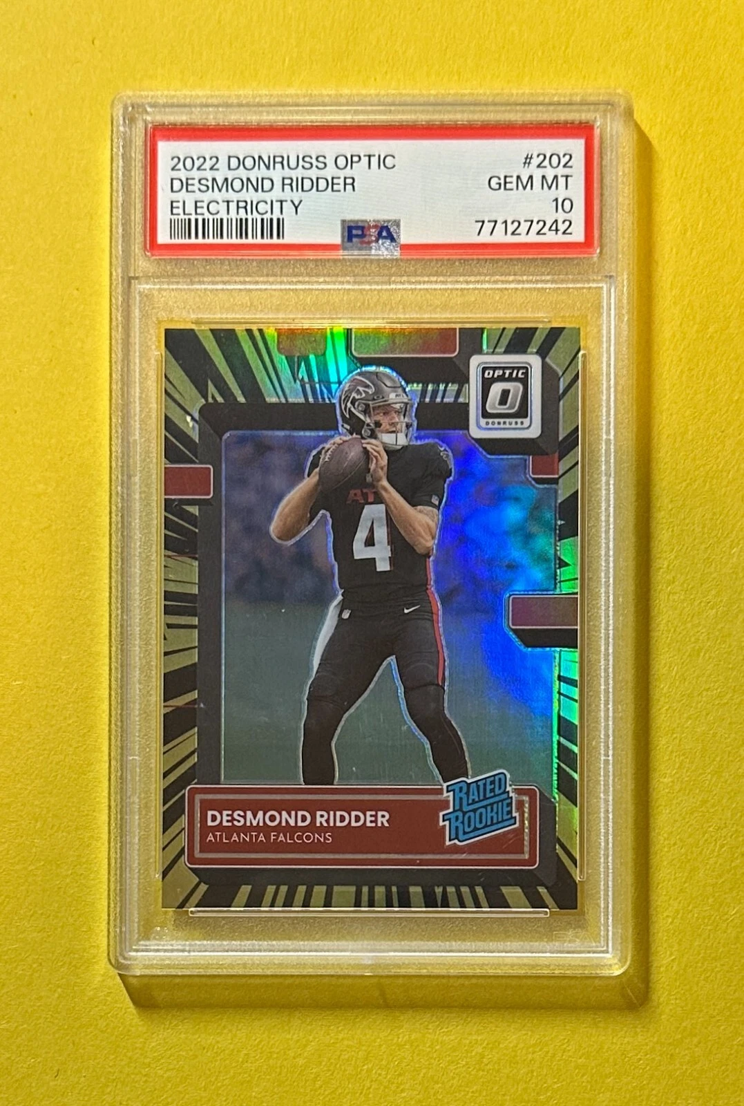 2022 PANINI DONRUSS OPTIC DESMOND RIDDER ELECTRICITY /65 #202 PSA GEM MT 10 RC