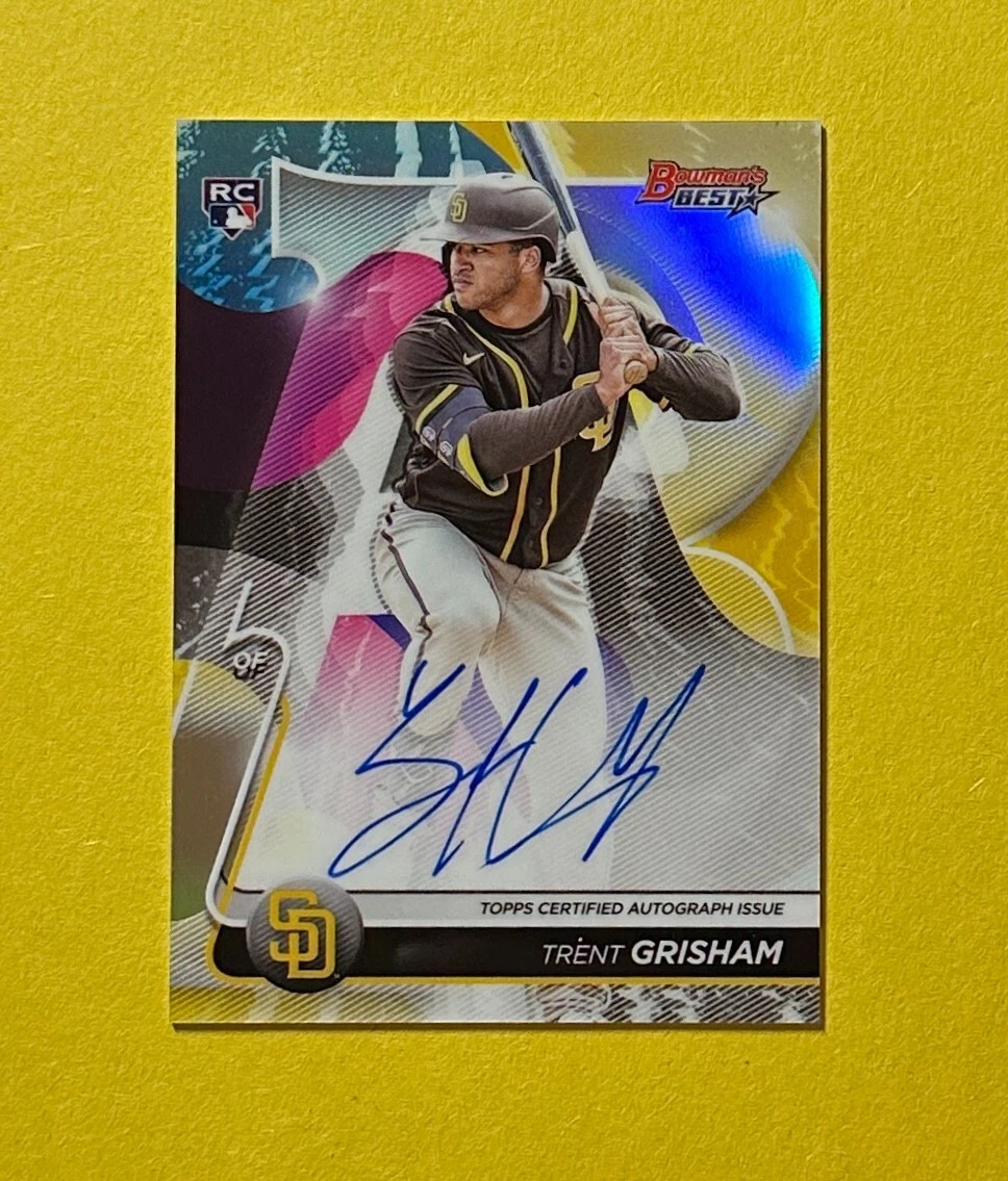 2020 BOWMAN'S BEST TRENT GRISHAM REFRACTOR ROOKIE AUTO #B20-TG PADRES