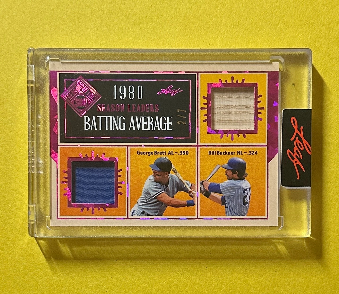 2025 LEAF SEASONS IN THE SUN GEORGE BRETT BILL BUCKNER DUAL RELIC /7 #SL-14