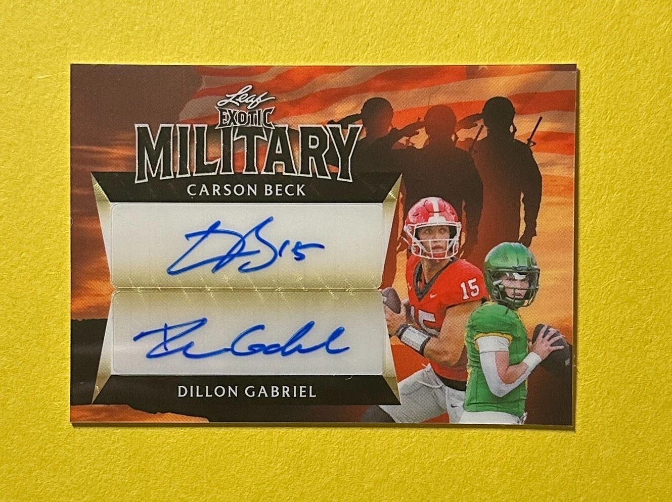 2024 LEAF METAL MILITARY CARSON BECK DILLON GABRIEL DUAL AUTO 1/1 VINYL #MDA-4