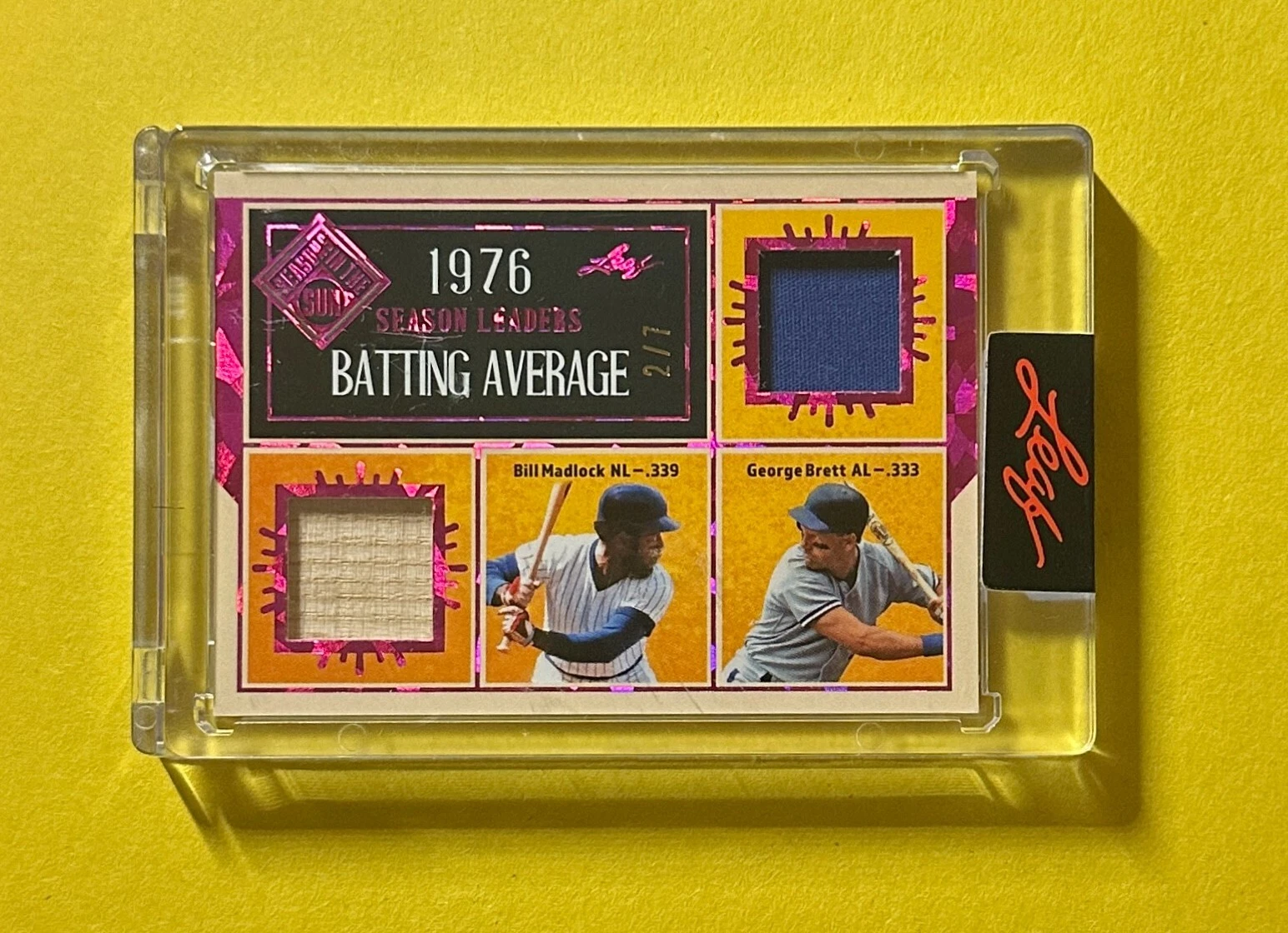 2025 LEAF SEASONS IN THE SUN BILL MADLOCK GEORGE BRETT DUAL RELIC #SL-6