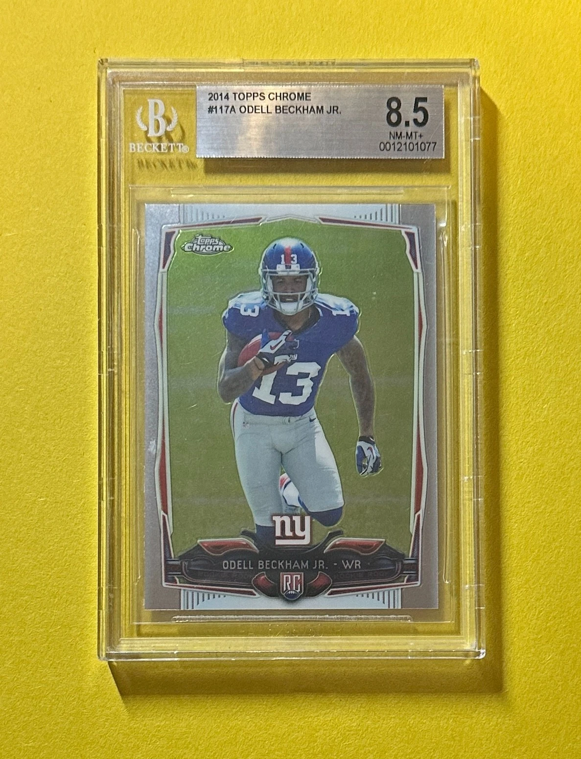 2014 TOPPS CHROME ODELL BECKHAM JR. BASE ROOKIE #117A BGS NM-MT+ 8.5 GIANTS