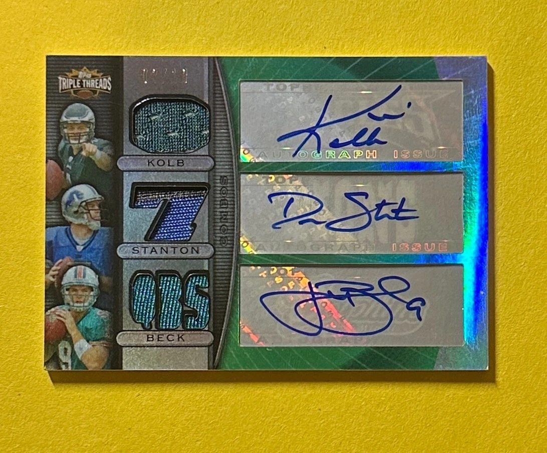 2007 TOPPS TRIPLE THREADS TRIPLE RELIC AUTO KOLB STANTON BECK #TTRCA8