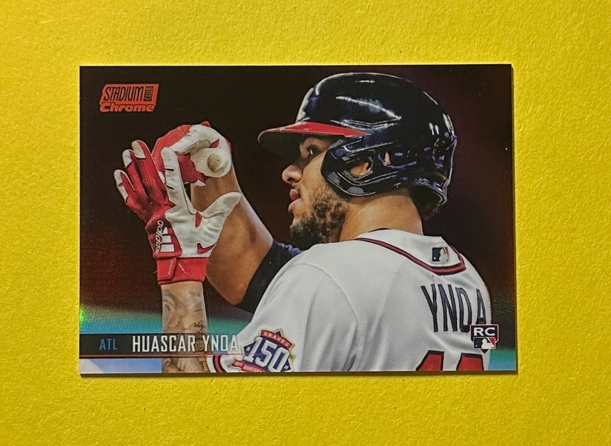 2021 TOPPS STADIUM CLUB CHROME HUASCAR YNOA RED /5 #363 BRAVES