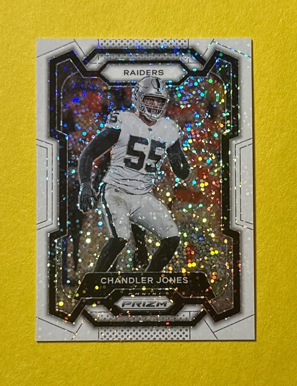 2023 PANINI PRIZM CHANDLER JONES WHITE SPARKLE SP #180 RAIDERS