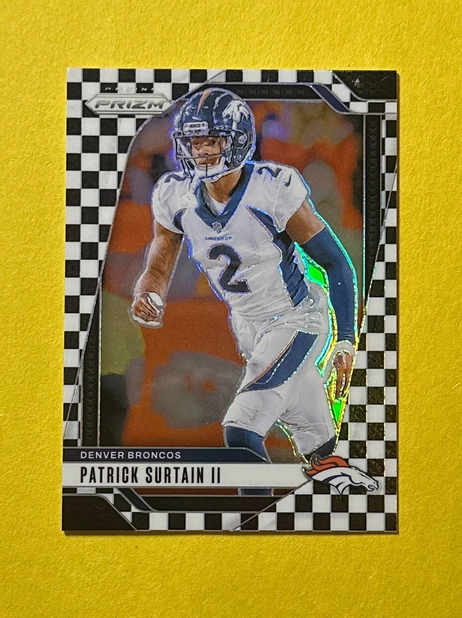2024 PANINI PRIZM PATRICK SURTAIN II BLACK AND WHITE CHECKERBOARD SP #87 BRONCO