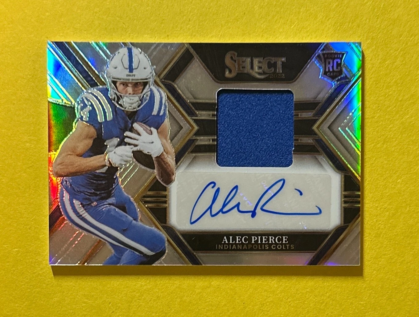 2022 PANINI SELECT ALEC PIERCE ROOKIE PATCH AUTO /199 #RSM-AP COLTS