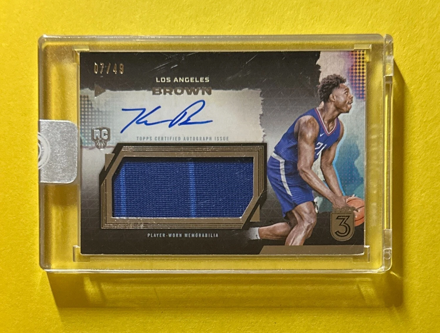 2024 TOPPS 3 KOBE BROWN ROOKIE PATCH AUTO /49 #RRA-KBR CLIPPERS