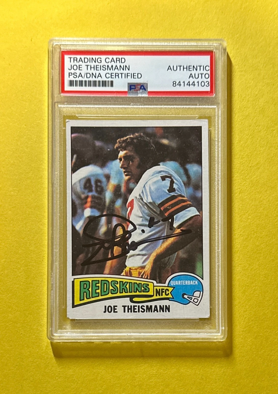 1975 TOPPS JOE THEISMANN PSA AUTHENTIC AUTOGRAPH #416 WASHINGTON