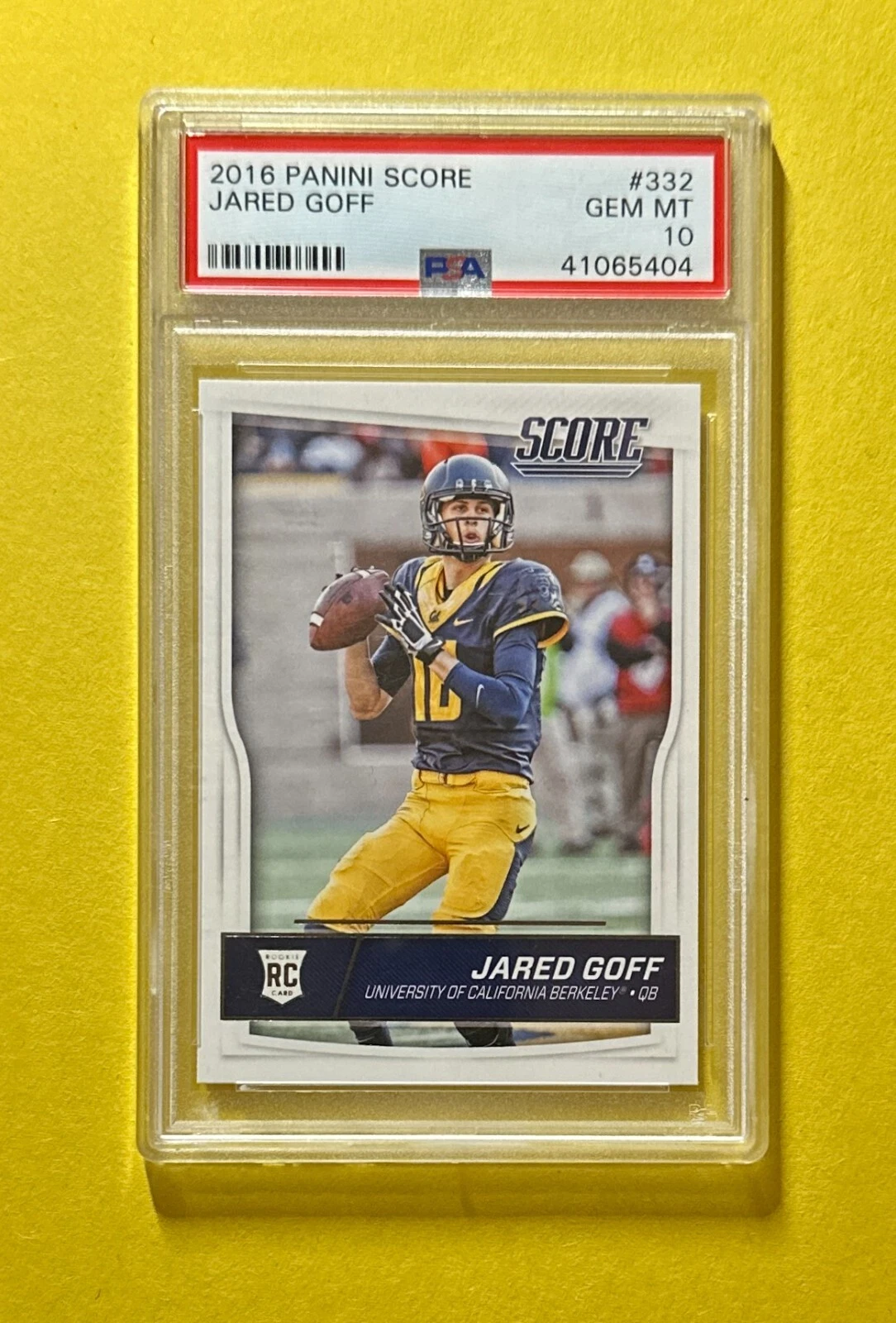 2016 PANINI SCORE JARED GOFF #332 PSA GEM MT 10