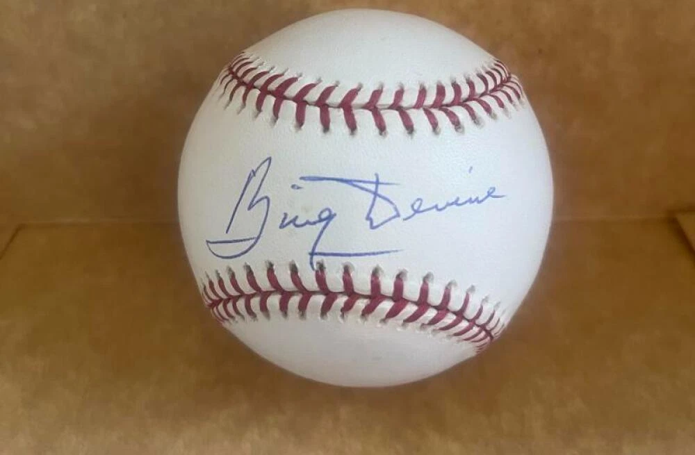 BING DEVINE CARDINALS SIGNED AUTOGRAPHED M.L. BASEBALL BECKETT AUTH