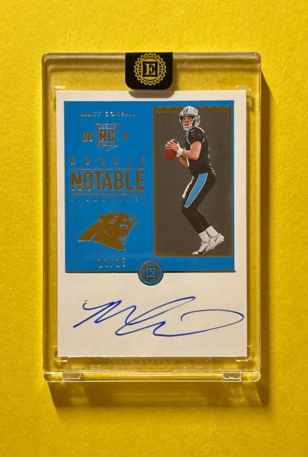 2022 PANINI ENCASED MATT CORRAL NOTABLE RC SIGNATURES AUTO /25 #RNS-MC PANTHERS