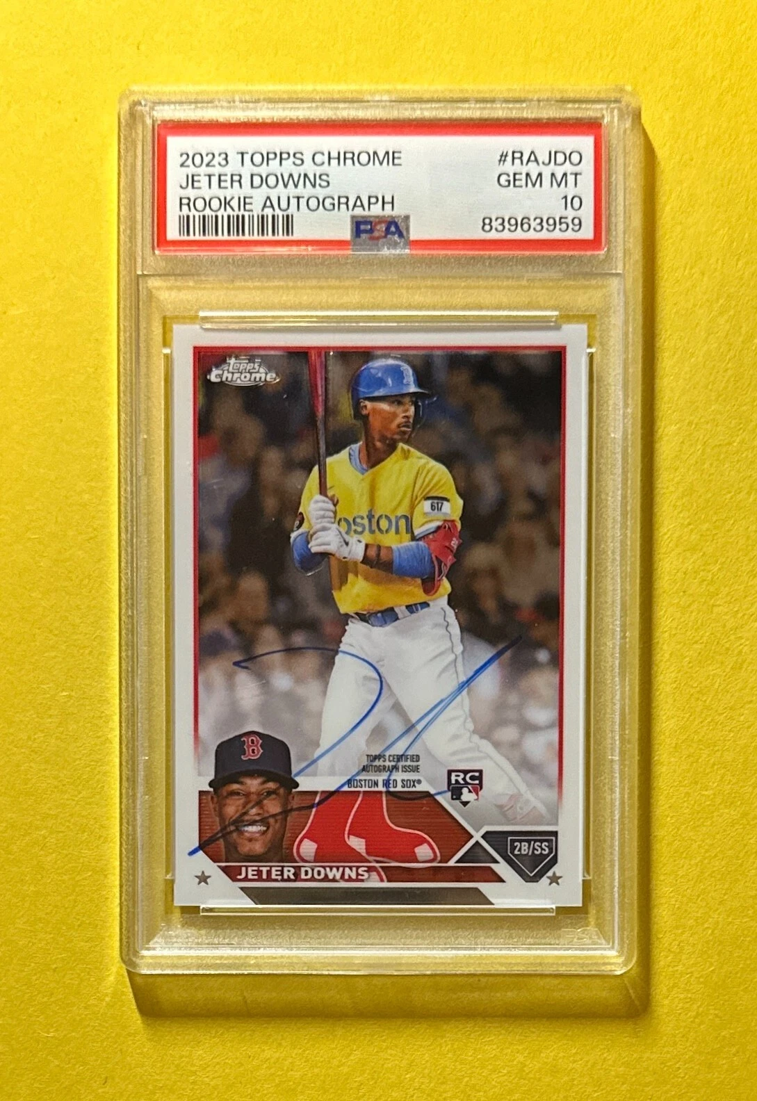 2023 TOPPS CHROME JETER DOWNS ROOKIE AUTOGRAPH #RA-JDO RED SOX PSA GEM MT 10