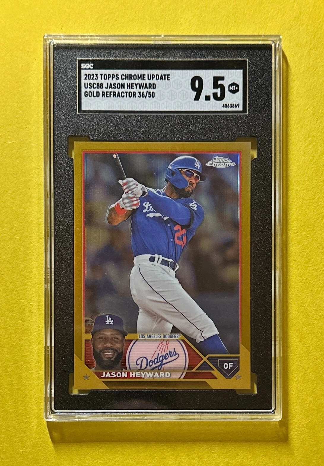 2023 TOPPS CHROME UPDATE JASON HEYWARD GOLD REFRACTOR /50 #USC88 DODGERS