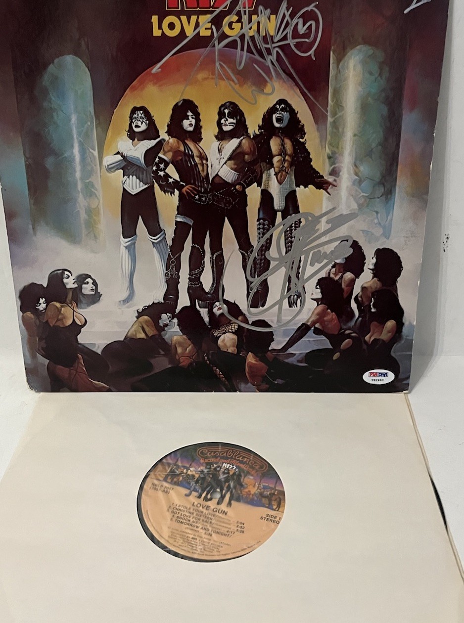 Kiss Love Gun Gene & Peter Signed Autographed LP PSA Certified Older Copy READ