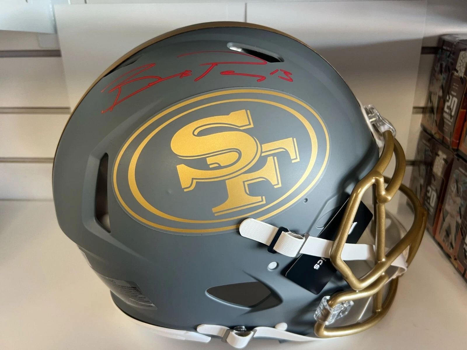 BROCK PURDY 49ERS SIGNED AUTOGRAPHED SALUTE PRO LINE FULL SIZE HELMET FANATICS